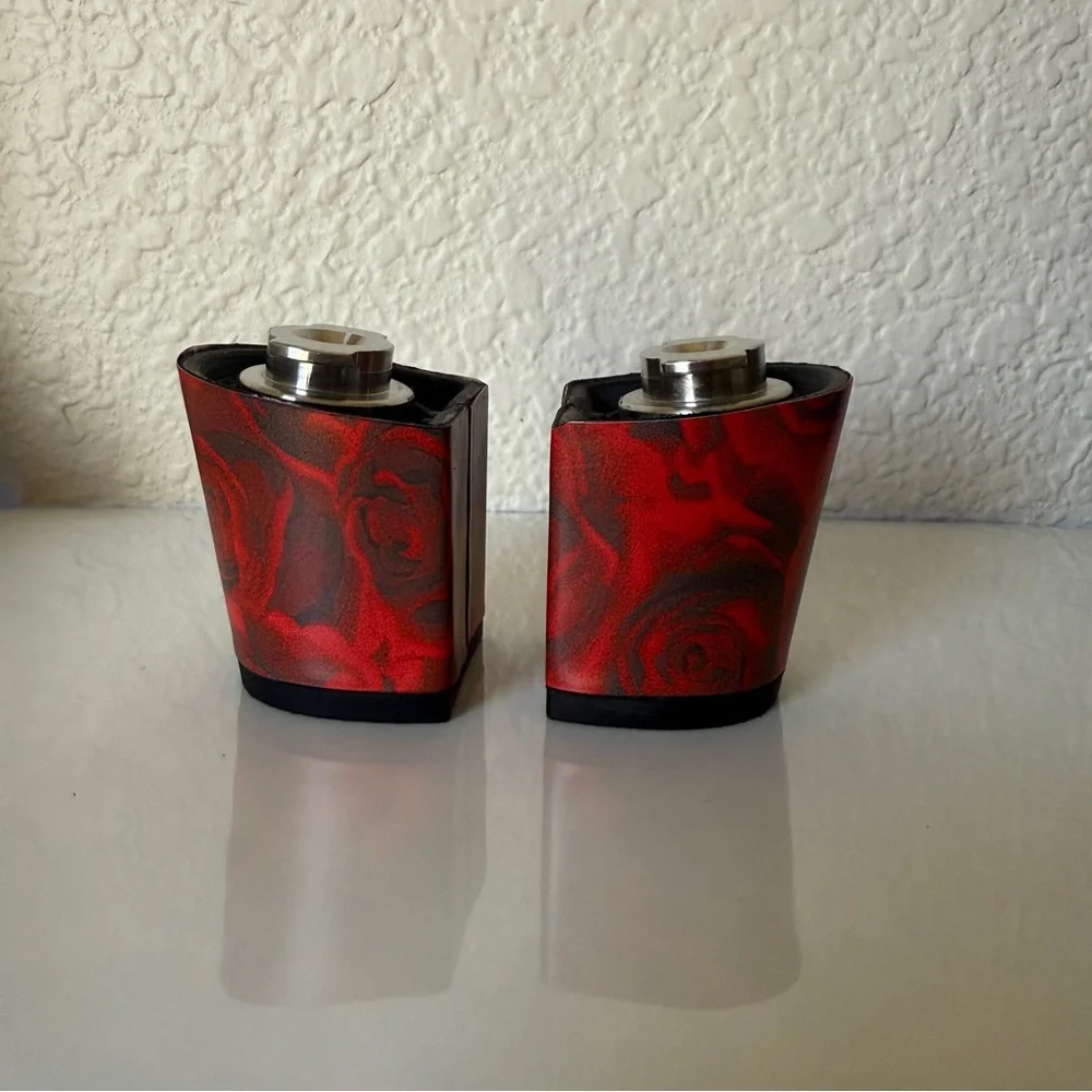 Pashion Footwear v1.0 Custom Red Rose Cluster 3 Inch Block Heels - Picture 3 of 9